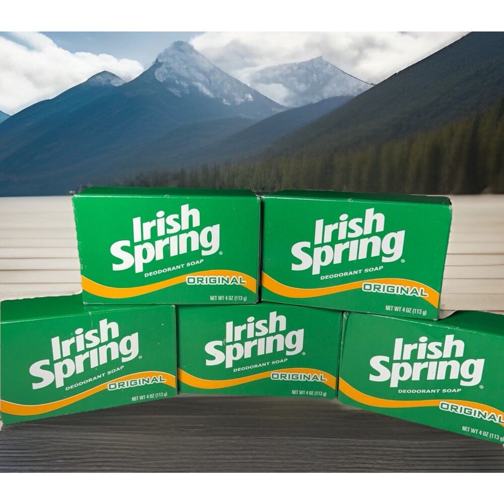 5 Irish Spring Deodorant Soap Original 3.7 Oz Bars No Flaxseed Oil DISCONTINUED